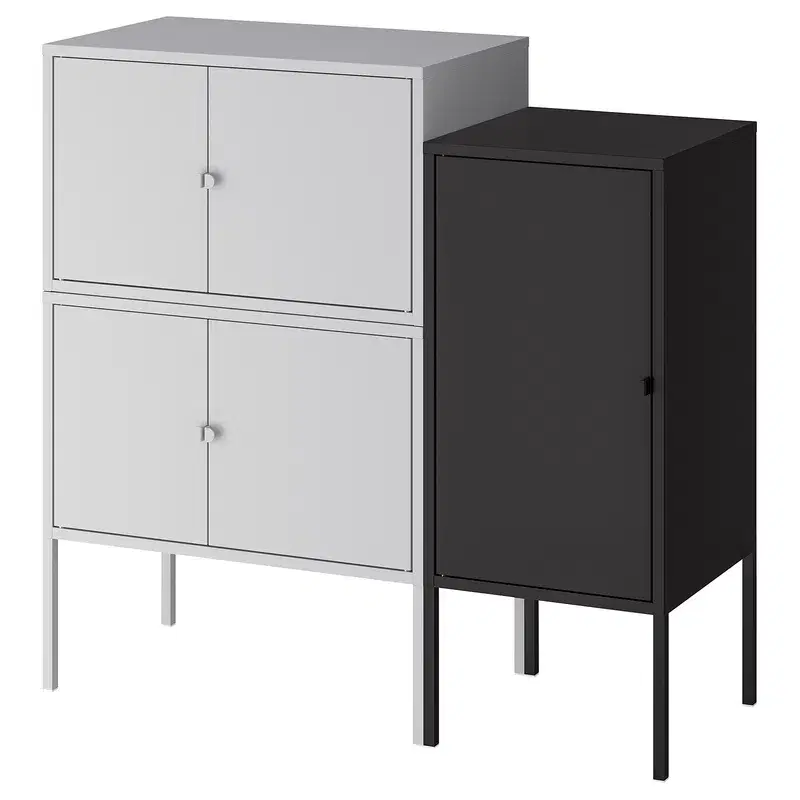 3 METAL CABINETS / NIGHTSTANDS, Ikea